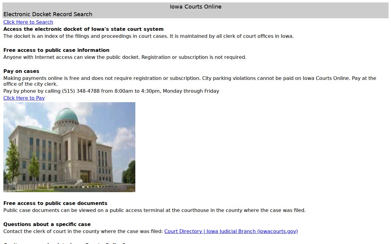 Butler County warrant search in Iowa Courts Online