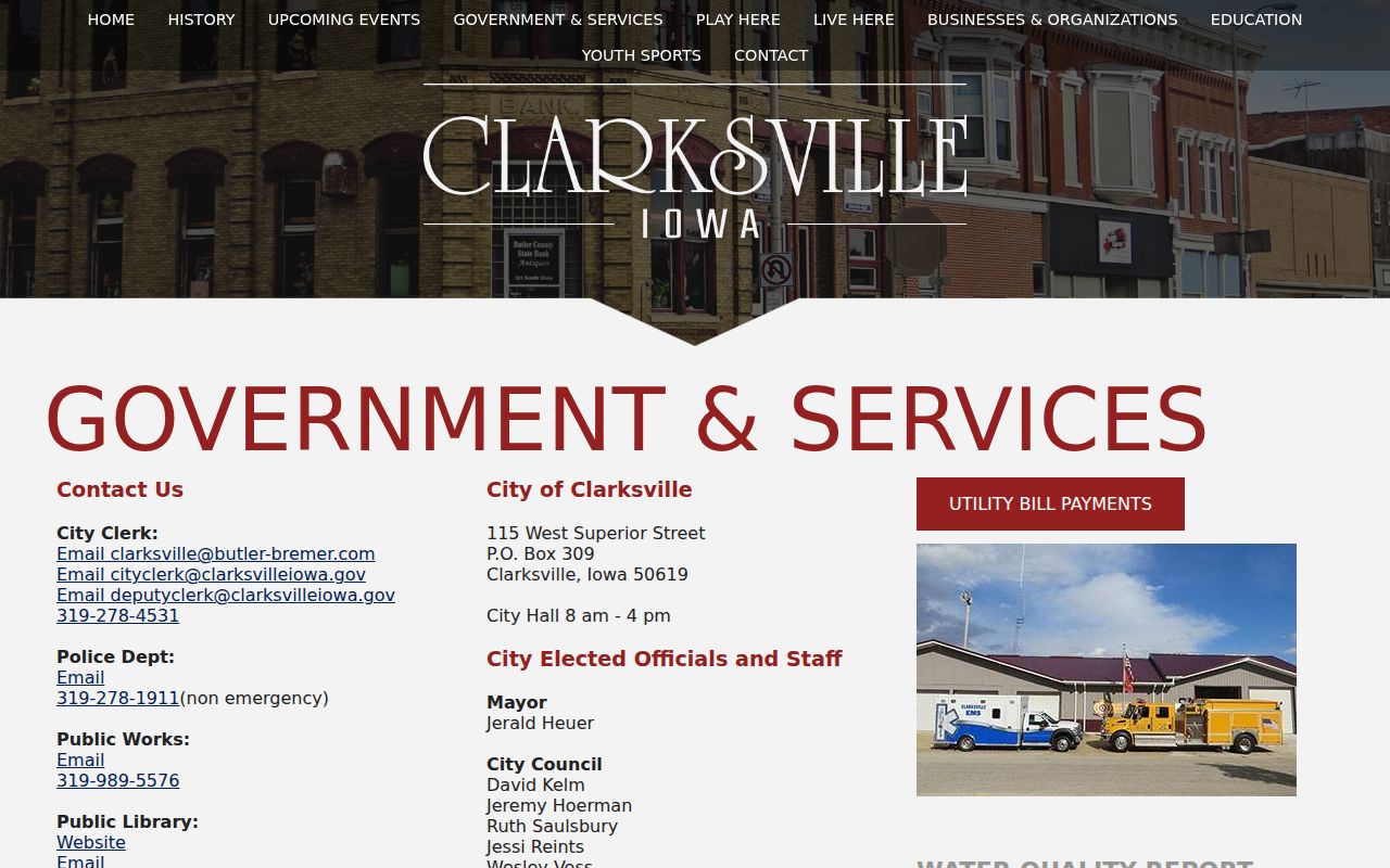 Butler County municipal warrant Clarksville city contacts